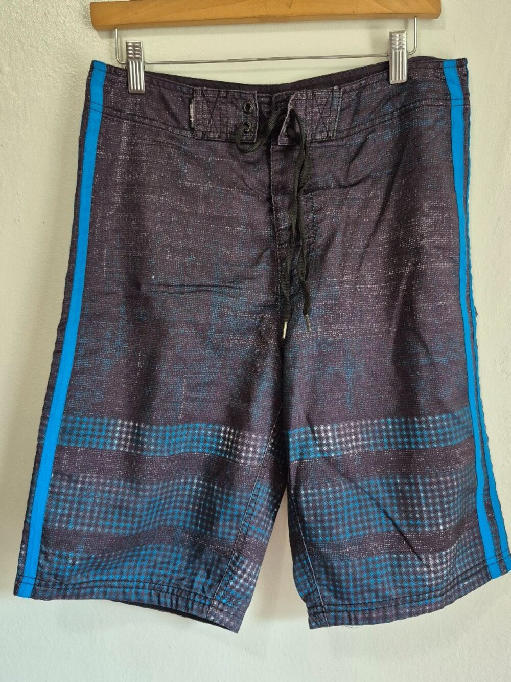 DRIPT Men's Swim Board Shorts Black Blue Drawstring Size 40(30)
